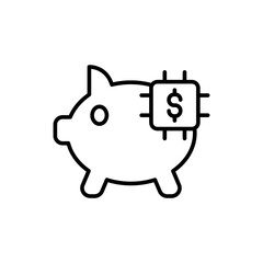 Ai Saving outline icons, minimalist vector illustration ,simple transparent graphic element .Isolated on white background