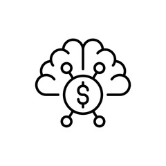 Ai Finance outline icons, minimalist vector illustration ,simple transparent graphic element .Isolated on white background