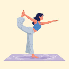 Woman Practicing Yoga Lord of the Dance Pose for Wellness