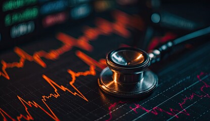 Stethoscope on financial charts