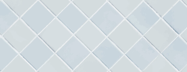 A light blue, tiled background with a geometric pattern. The background features a smooth, glossy texture with light blue tiles. Tile pattern background vector. Blue background.