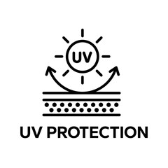 UV protection icon set. UV radiation icon. Ultraviolet symbol. Sun uv protection icons. Sunscreen spf logo. UPF sun protection label product. Skincare illustration, sign for cosmetics packaging.