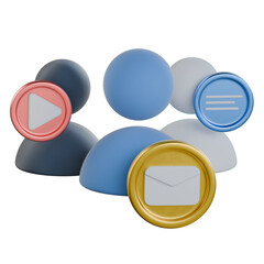 Cross Team Channel 3D Icon Colorful Design