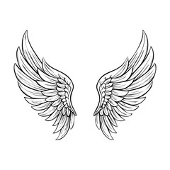 Obraz premium angel wings vector illustration vintage design 