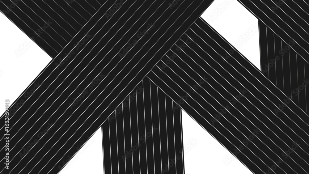 Poster abstract linear background with overlapping diagonal and horizontal lines. abstract black background