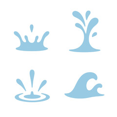Minimalist Flat Water Shape Illustration Set For Graphic Design Element