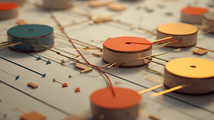 Three-dimensional connection map with circular data points
