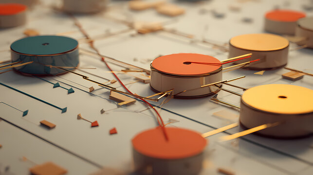Three-dimensional connection map with circular data points