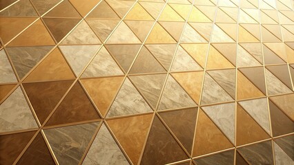 Geometric pattern of earth toned triangles creating a textured and abstract background