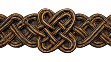 Intricate Interwoven Knot Strip with Decorative Border Design