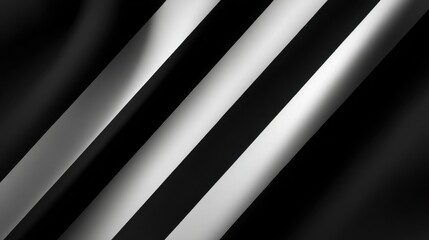 Obraz premium Black and White Alternating Stripe Pattern on Smooth Fabric Texture