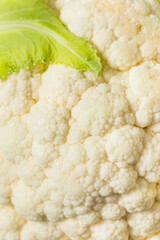White Organic Raw Cauliflower Head