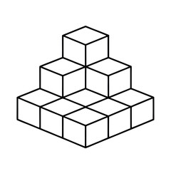 Outline illustration of a pile of stacked building bricks simple and clean graphic design element