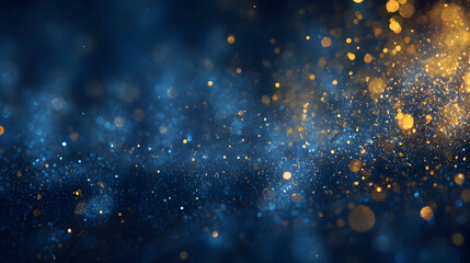 Fototapeta premium background of abstract glitter lights. blue, gold and black. de focused. banner