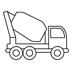 Minimalist concrete pump truck illustration with clean lines and construction industry theme