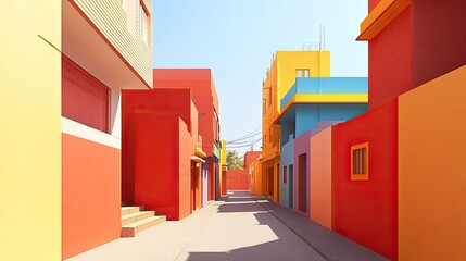 Vibrant Hues of a Colorful Street