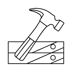 Classic carpenter s hammer outline design for construction and diy projects