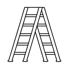 Front view illustration of a sturdy construction ladder suitable for safety building or diy projects