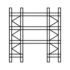 Clean minimalist scaffolding frame design with geometric lines and construction elements