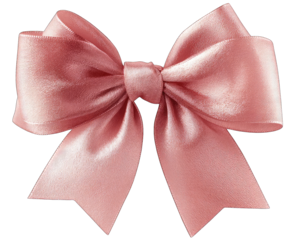 Soft, blush-pink satin bow