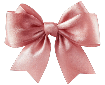 Soft, blush-pink satin bow