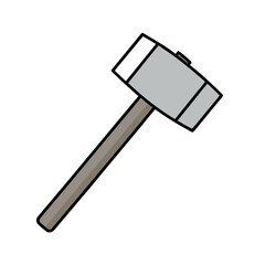 Illustration of a heavy duty sledgehammer with a long handle suitable for construction or demolition work