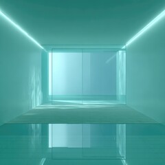 Fototapeta premium Empty, mint green, minimalist room