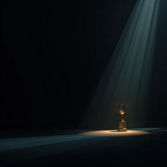 Trophy bathed in spotlight