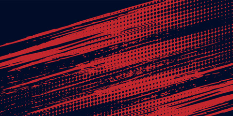 Red abstract halftone dots blue color pattern gradient grunge texture background art modern