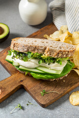 Healthy Organic Vegetarian Green Goddess Sandwich