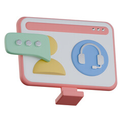 Live Chat Agent 3D Icon Colorful Style