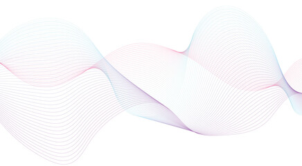 Futuristic Abstract glowing wave lines on white background. 
