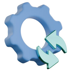 Workflow Automation Gear 3D Icon Colorful Design