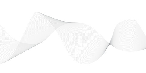 Monochrome abstract wave line background. Stylized line art background. Vector illustration. 