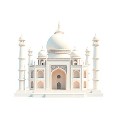 3D illustration icon of Taj Mahal, India