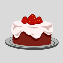 piece of cake with strawberry