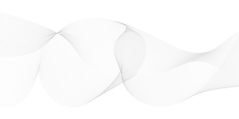 Abstract black wave element for design. Digital frequency track equalizer. Stylized line art background. Vector illustration. Wave with lines created using blend tool. Curved wavy line, smooth art