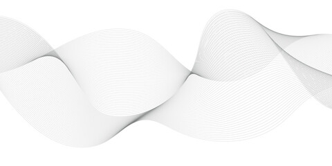 Abstract black wave element for design. Digital frequency track equalizer. Stylized line art background. Vector illustration. Wave with lines created using blend tool. Curved wavy line, smooth art