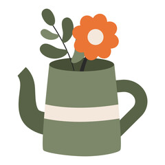 Watering Can with Flower