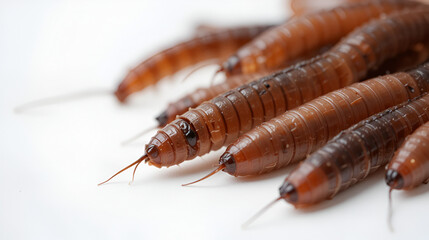 Worms isolated on a white background close-up.