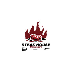 Steak house logo Design illustration