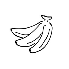 バナナのシンプルな線画イラスト
