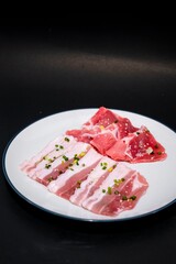 raw meat on a plate