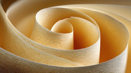 Creamy, textured strips in a spiral