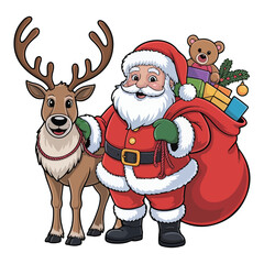 Funny cartoon Christmas Santa vector illustration