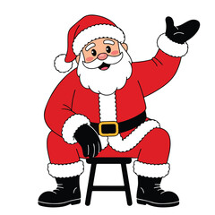 Funny cartoon Christmas Santa vector illustration