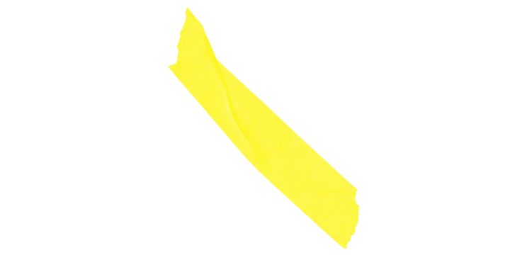A yellow elongated shape diagonally positioned against a stark black background in a simple illustration