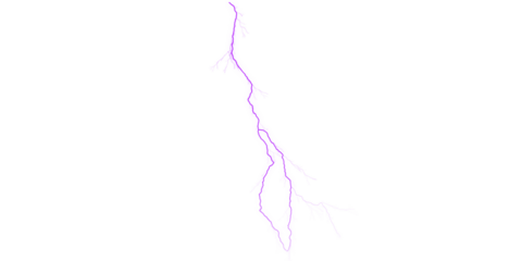 A striking image of a vibrant purple lightning bolt against a stark black background creating contrast