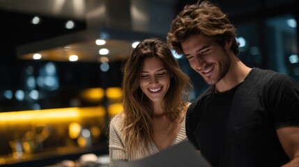 Roommates Planning Dinner Menu in a Modern Kitchen Setting