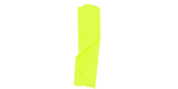 A single vertical neon yellow rectangle on a black background in a simple abstract composition